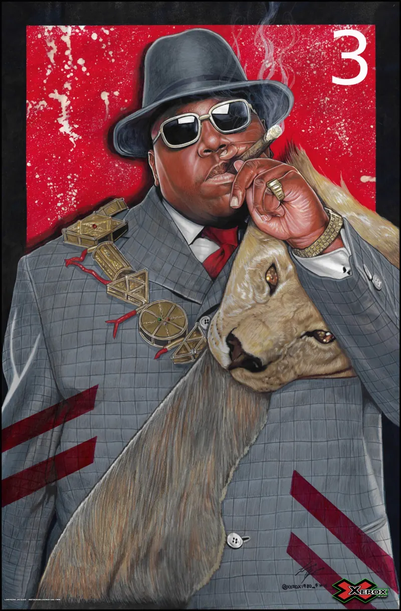 Notorious, a colored-pencil portrait by Lowveens Xerox Jacques